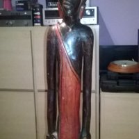афро мъж-дървена фигура-92см-5кг-внос швеицария, снимка 2 - Колекции - 26377075