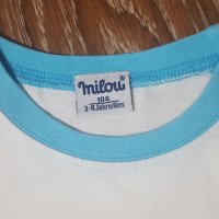 Бяла тениска Milou 104см-5лв.+подарък, снимка 2 - Детски тениски и потници - 28534759
