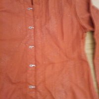 Елегантна дамска оранжева риза с камъчета и ексцентрично закопчаване, снимка 9 - Ризи - 38844508