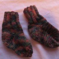 шарени плетени чорапи оранжево/зелено ходило 11, конч 11, снимка 2 - Чорапи - 39306820