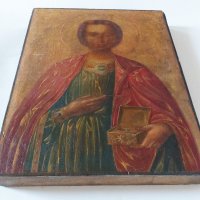 Старинна Икона от Манастир Свети Пантелеймон на Атон. 19 Век, снимка 7 - Антикварни и старинни предмети - 37882626