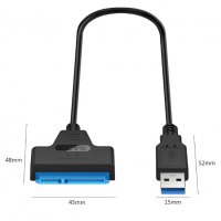 USB 3.0 / 22 pin SATA конвертор за 2,5 хардиск за лаптоп компютър HDD, снимка 3 - Кабели и адаптери - 20954770