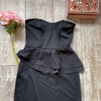 Мини черна тип бюстие  елегантна коктейлна парти рокля пеплум , снимка 10 - Рокли - 37274592
