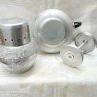 Руски метален чайник за запарка, снимка 6 - Антикварни и старинни предмети - 43282819