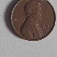 1 цент САЩ 1973 1 цент 1973 Американска монета Линкълн Америка , снимка 2 - Нумизматика и бонистика - 44897134