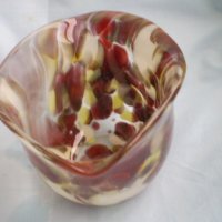 Декоративна дълбока стъклена купа Многоцветно стъкло  Мурано, снимка 4 - Други ценни предмети - 40148474