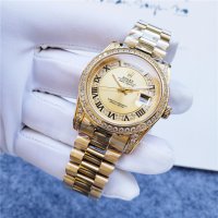 Унисекс часовник Rolex Day-Date Champagne 18К Gold с автоматичен механизъм, снимка 1 - Мъжки - 38207196