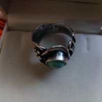 Авторски сребърен пръстен с тюркоаз - 3, снимка 3 - Пръстени - 28490175