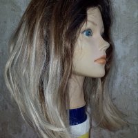 НОВА перука - боб -омбре тъмнокестеняво към платинено русо, снимка 1 - Аксесоари за коса - 36683118