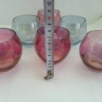 Ретро чаши цветно стъкло, снимка 2 - Антикварни и старинни предмети - 32329064