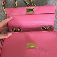 Розова дамска чанта със златен синджир , снимка 3 - Чанти - 42933611