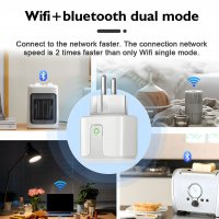 Wi fi Смарт контакт Smart wi fi plug Smart Home Google Home/ Tuya/Alexa Мониторинг на електроенергия, снимка 4 - Други - 39401998