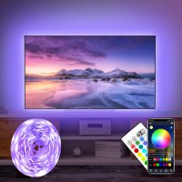 LED лента Bluetooth TV LED светлина за 85-100 инча RGB 5050, 7,5 m,Синхронизиране с музика, снимка 1 - Лед осветление - 43359598