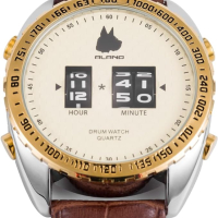 Часовник за барабани ALANO с каишка от естествена кожа с кварцова лента за ръка , снимка 4 - Мъжки - 44879832