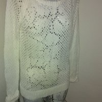 🔚🆒"Esmara"снежно бяла мрежеста блуза , снимка 1 - Блузи с дълъг ръкав и пуловери - 27048353