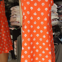 Супертъничка и лека рокличка тип камбанка в коралово-оранжев цвят, снимка 3 - Рокли - 36559858