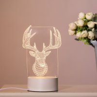 Холограмна 3D LED нощна лампа, снимка 2 - Настолни лампи - 43376612