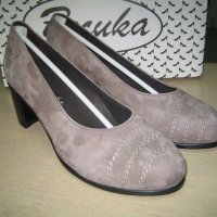 Дамски обувки м.210 естествена кожа/ естествен велур/ , снимка 1 - Дамски обувки на ток - 28404518
