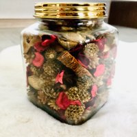 Стъклен буркан със сушени ароматни растения за декорация, 16 лв. , снимка 3 - Изкуствени цветя - 44047768