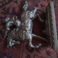 Сувенир стар кон с конник ловец  29123, снимка 2 - Декорация за дома - 37270650