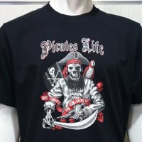 Нова мъжка тениска с трансферен печат Череп, Пират, No guts No glory, снимка 3 - Тениски - 28271615