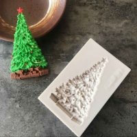 Коледна Елха с връх звезда елха силиконов молд форма декорация и украса торта фондан шоколад, снимка 1 - Форми - 26570335