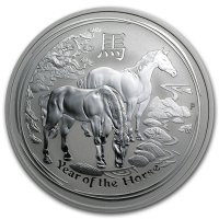 2 oz Лунар 2014 г. - UNC, снимка 1 - Нумизматика и бонистика - 42977583