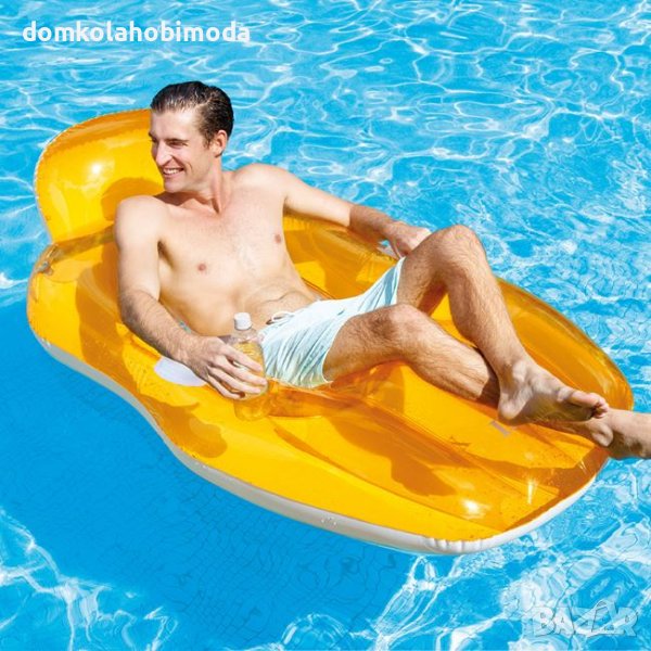 Надуваем дюшек,с дръжки и място за чаша.152x99см.До 100 килограма, снимка 1