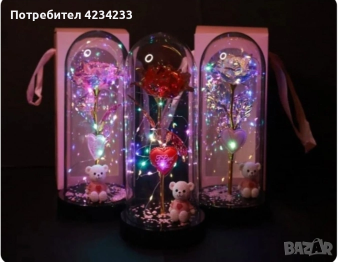 Романтична стъкленица с роза , снимка 1