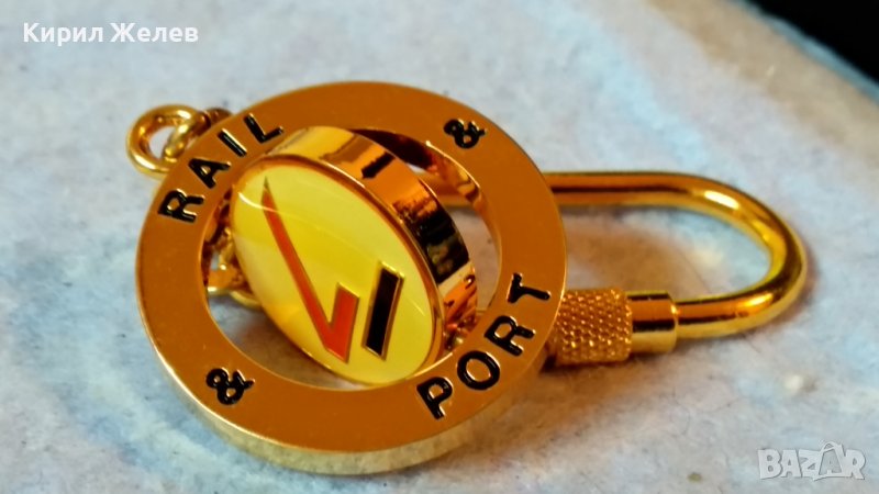 RAIL PORT KIROV LEIPZIG Позлатен МАРКОВ СТИЛЕН БРОНЗОВ РЕКЛАМЕН ФИРМЕН КЛЮЧОДЪРЖАТЕЛ 29385, снимка 1