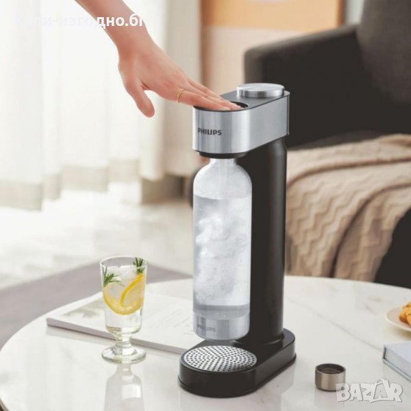 Машина за сода - Philips Sparkle up your life! 1л капацитет , Черно и сиво, снимка 1