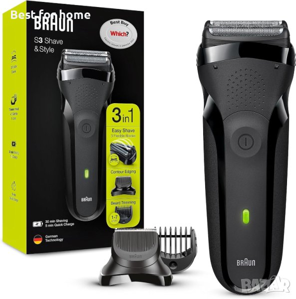 Braun Series 3 Shave & Style 3-in-1 Shaver - 300BT, снимка 1