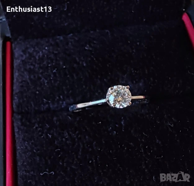 Чисто нов диамантен пръстен от бяло злато!, снимка 1