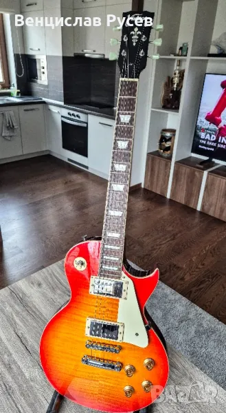 Vintage V100CS Flame Maple Cherry Sunburst, 2012, Korea, снимка 1