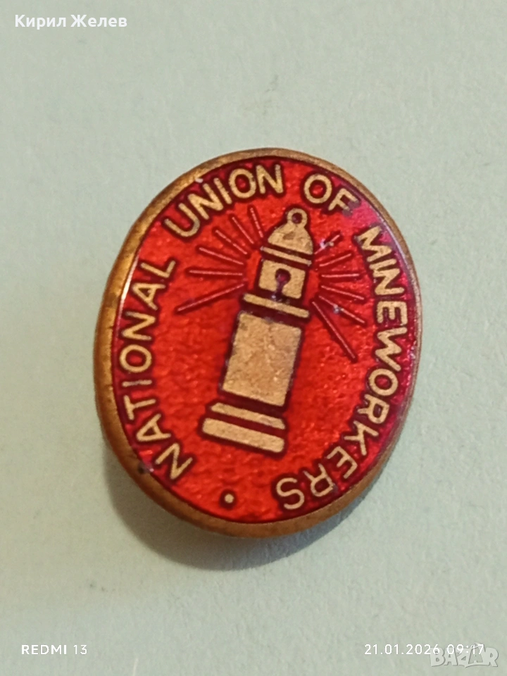 Рядка значка НАЦИОНАЛНИЯ СЪЮЗ на МИНЬОРИТЕ в ВЕЛИКОБРИТАНИЯ за КОЛЕКЦИЯ 51682, снимка 1