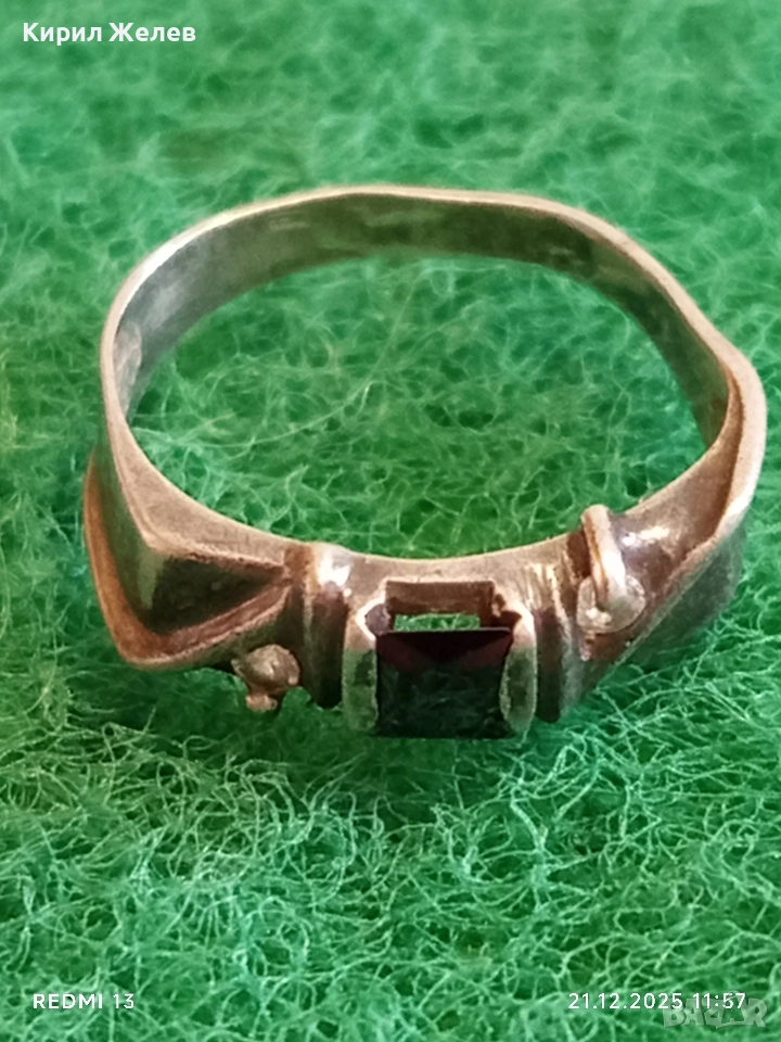 Сребърен пръстен с ювелирно фасетиран ОНИКС ръчна изработка 37175, снимка 1