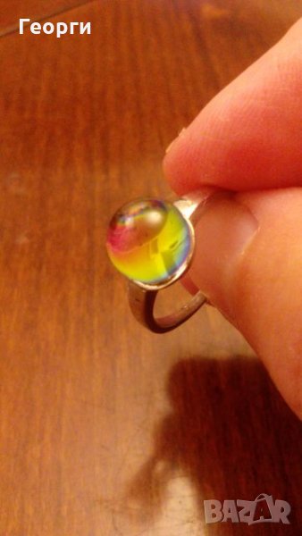 Дамски пръстен с цветен камък, снимка 1