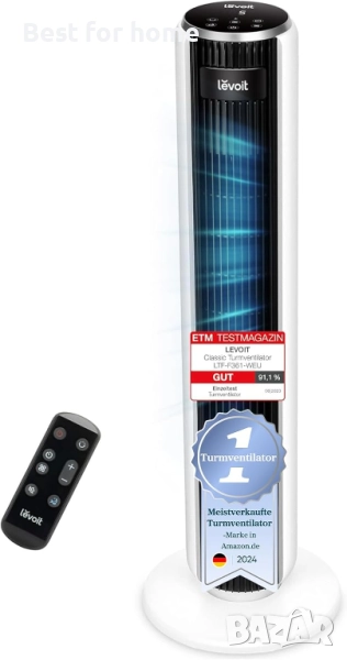 Levoit - Куловен, тих вентилатор с 4 режима, 5 скорости с дистанционно управление, снимка 1