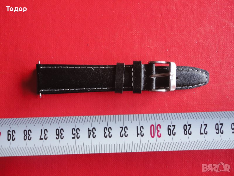 Черна кожена каишка 2, снимка 1