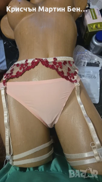 Колан жартиер с жартиери за крака + чорапи 7/8 , снимка 1