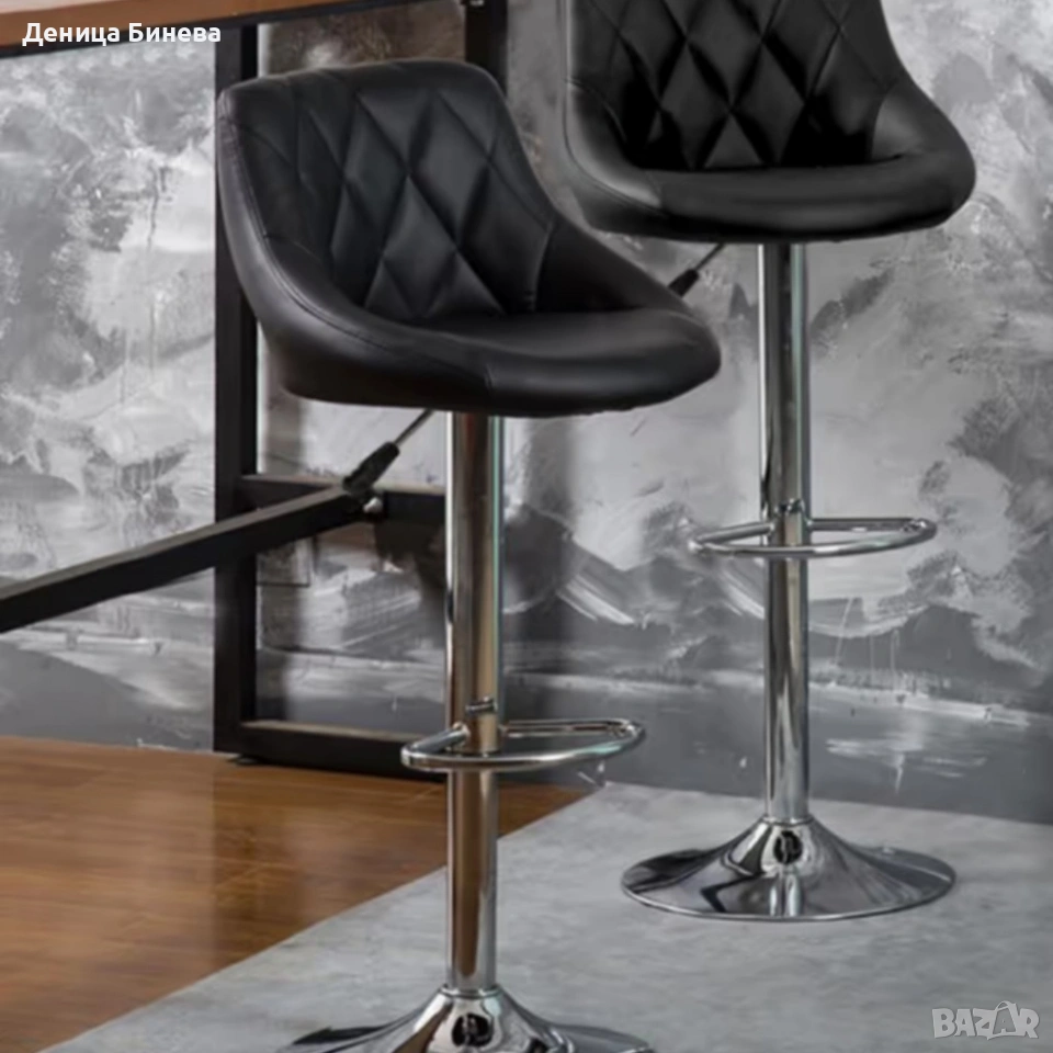 Бар стол с регулируема височина и въртяща функция, снимка 1