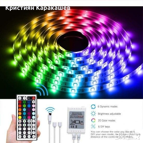 5 метра диодна лента за стая и стена с дистанционно управление, снимка 1