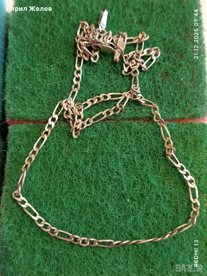 Красив сребърен синджир плетка тип ФИГАРО майсторска изработка 40218, снимка 1