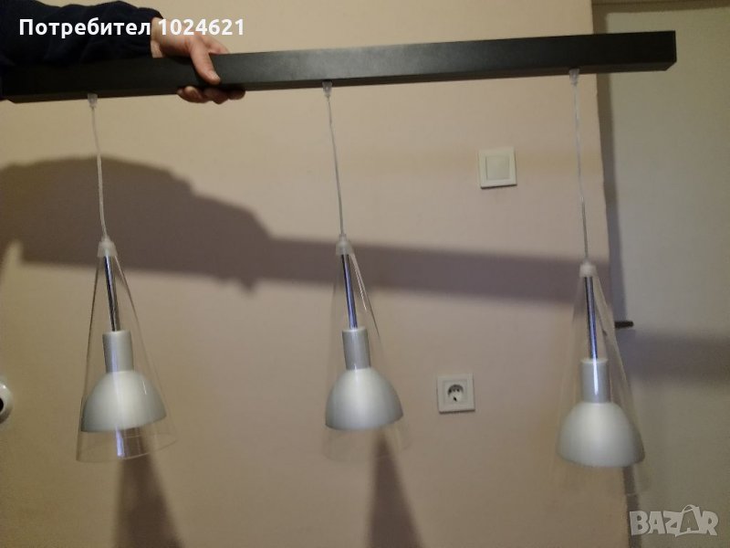 Висящи лампи спот със стъклен конус, снимка 1