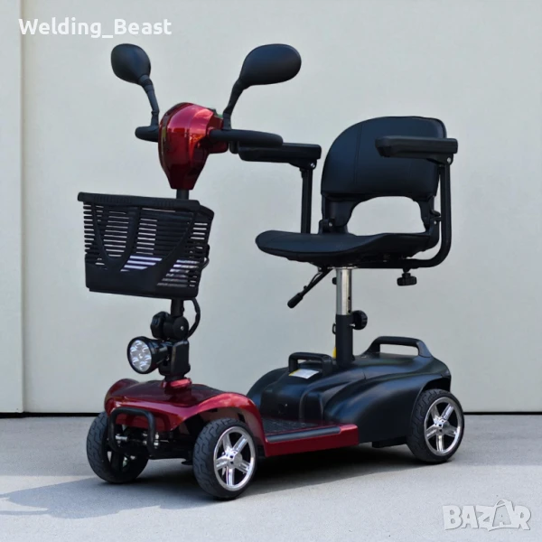 Електрическа четириколка инвалидна BL1 350W /24V /12Ah Red, снимка 1
