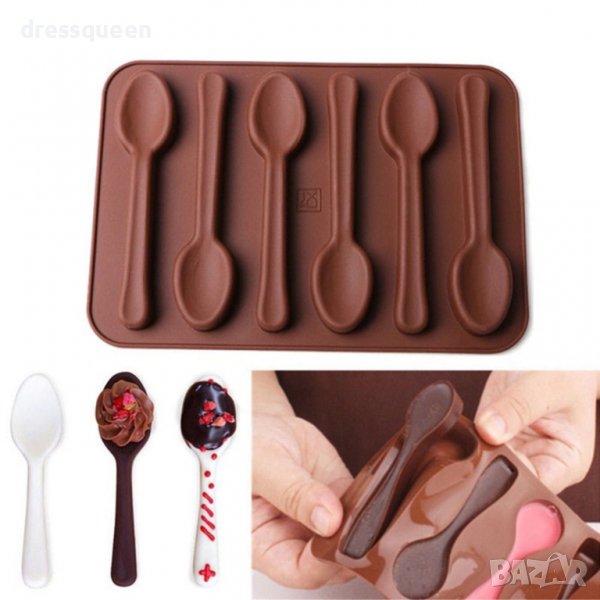 3645 Силиконов молд лъжички-6 броя, снимка 1