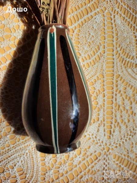 Стара керамична ваза 15 см. височина, снимка 1