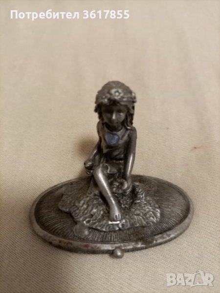 Статуетка старинна посребрена, снимка 1