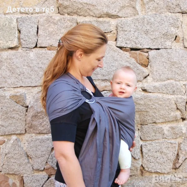 Слинг с халки, сив, снимка 1