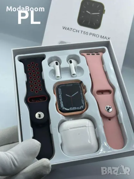 Лот от Смарт Часовник и слушалки Pro Max с 2 броя каишка, снимка 1